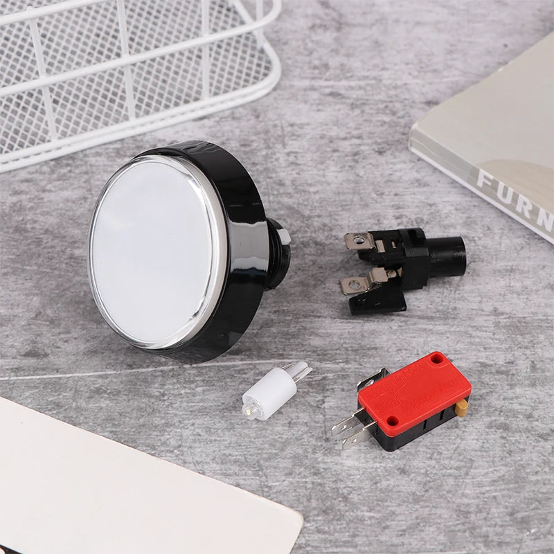 Arcade Button DC 12V LED Large Round 5 Micro Switch Auto Reset Cabinet Qme