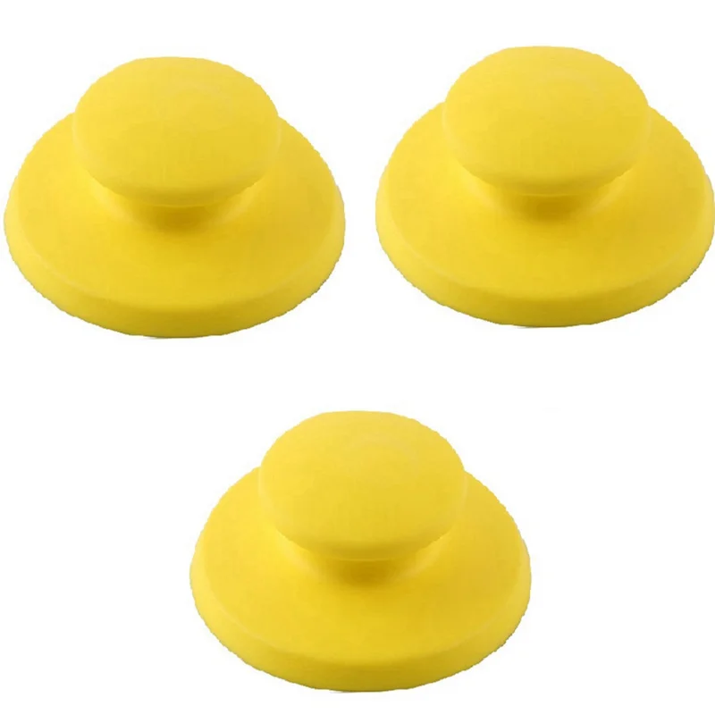 A02F-Manual Sander Grinding Block 124Mm Compatible 5-Inch Round Hand Tray Polishing Adhesive Tray Qme Yellow