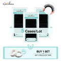 NATUHANA 5 Trays Lot 16rows Eyelash Extension Premium Matte Black Qme B 0.12mm 13mm