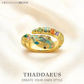 Golden Magical Snake Ring Europe Fashion Classic Jewerly For Women Gift In 925 Sterling Silver Qme resizable