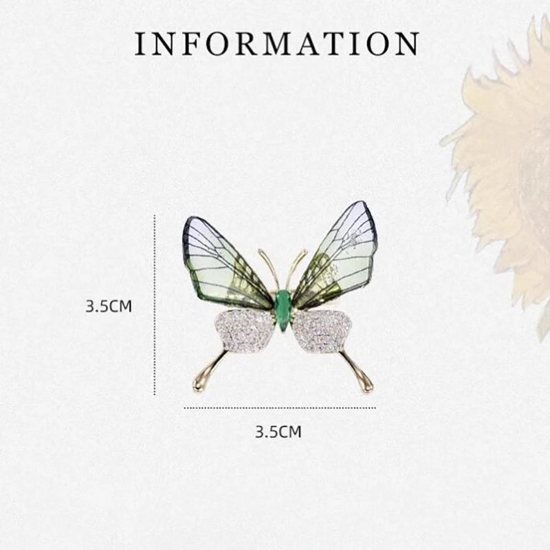Butterfly Brooch Insect Corsage Women's Accessory Acrylic Transparent Wings High-grade Clothing Pin Qme