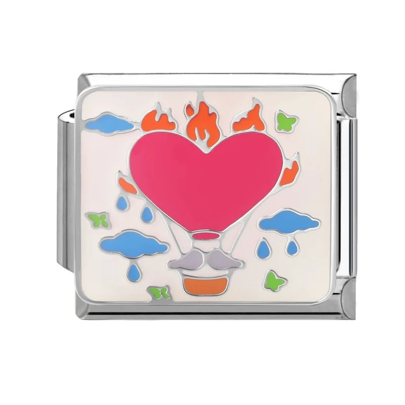 2026 New Wholesale World Peace Dove Love Heart Birds Italian Charm Fit 9mm Stainless Steel Bracelet Making Women Jewelry Gift s Qme Style 3