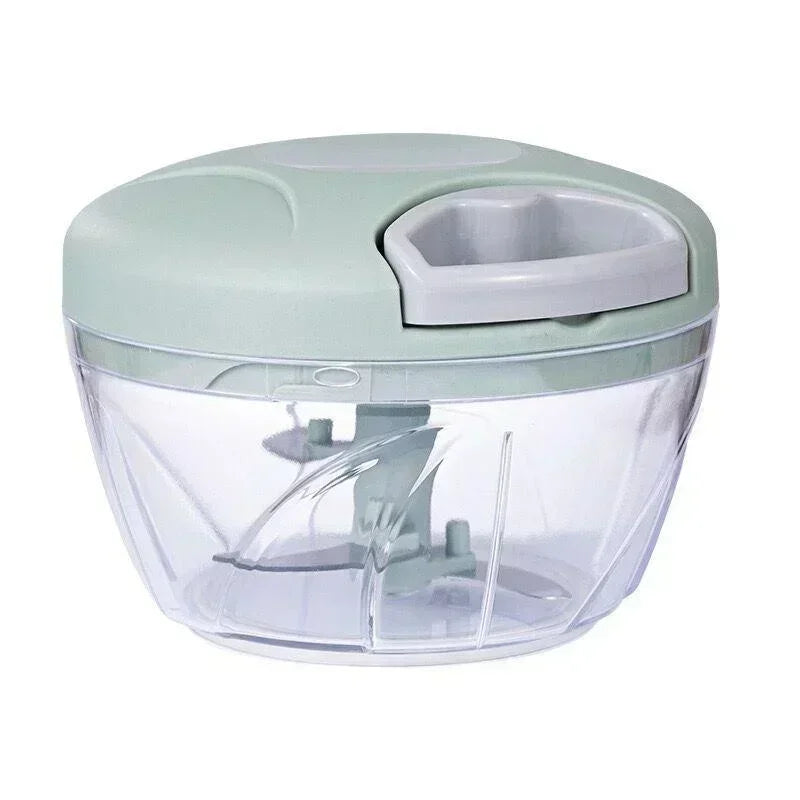 500/900ML Rope Grinder Vegetable Cutter Kitchen Garlic Puller Minced Garlic Chili Fruit Puree Garlic Mixer Rotary Food Processor Qme 500ml-Green