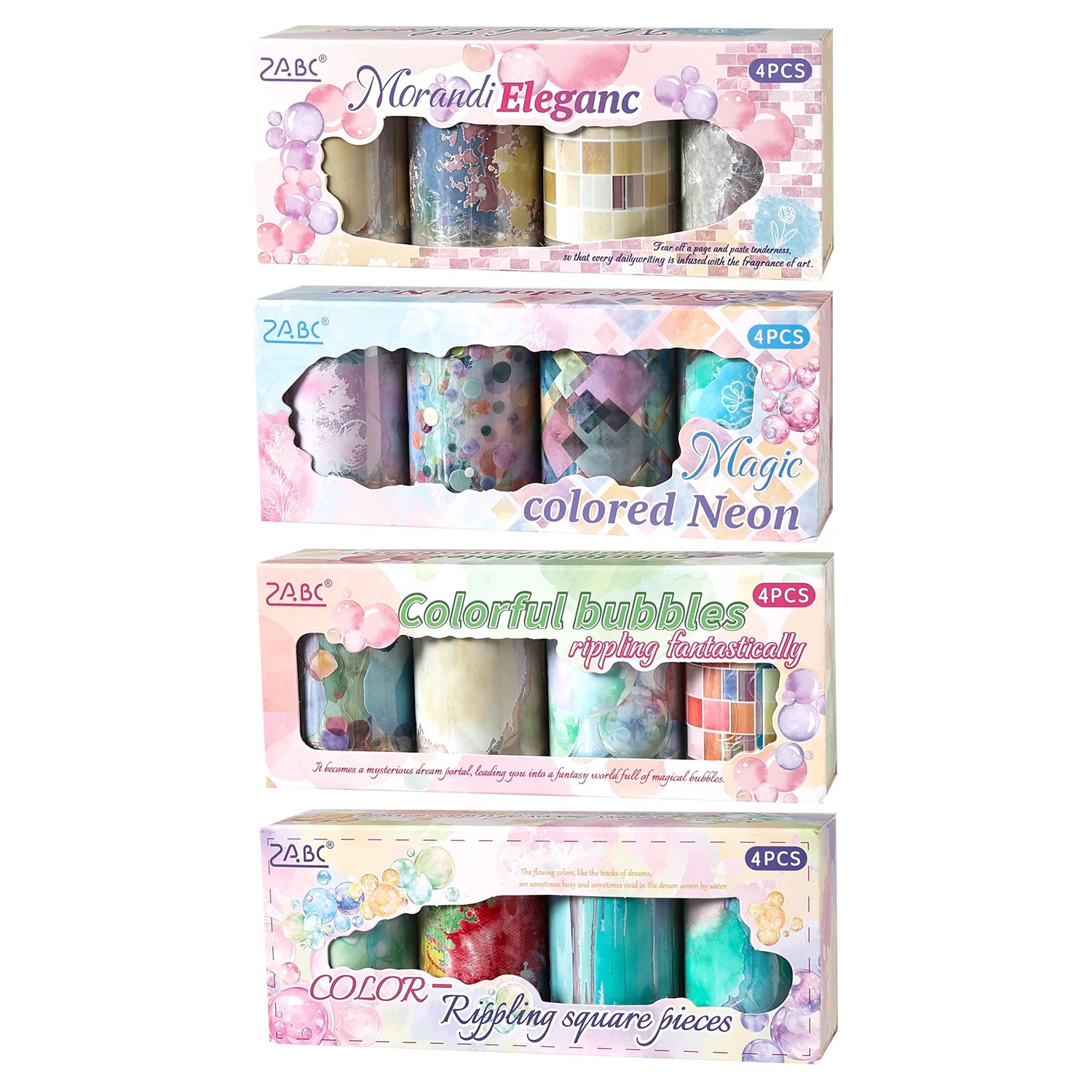 2m/Roll Art Color PET Masking Tapes Watercolor Tape Decorative Adhesive Scrapbook supplies Journal Aesthetic Stationery Stickers Qme