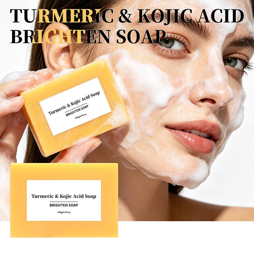 Turmeric Kojic Acid Handmade Soap Brighten Moisturize Skin Plant Qme 135g 135g