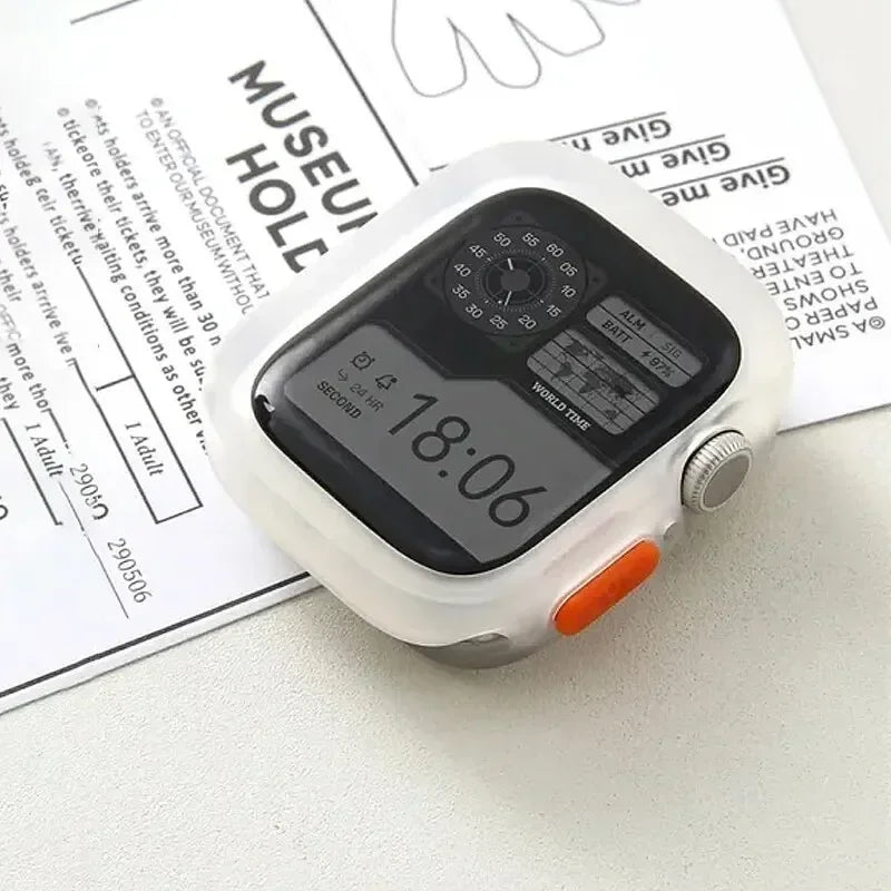 2024 New Bumper Soft Silicone Case For Apple Watch 9 8 7 6 SE 5 Sport Anti-drop Matte Cover For iwatch 49mm 41mm 40mm 44mm 45 mm Qme