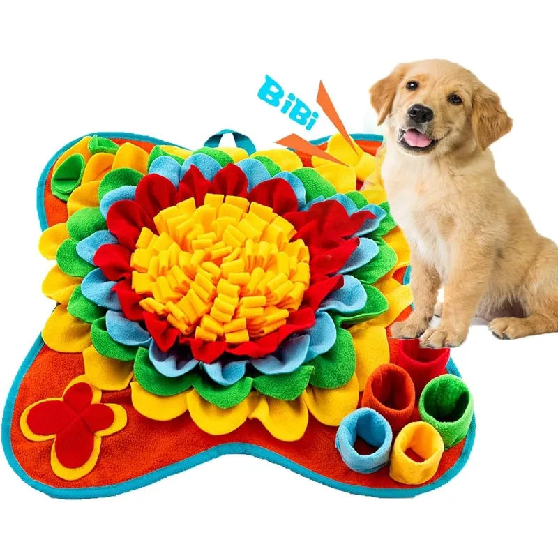 Pet Dog Mat Snack Smell Mat, Suitable for Small and Medium sized Dogs Portable Interactive Nose Smell Training Mat Qme Red