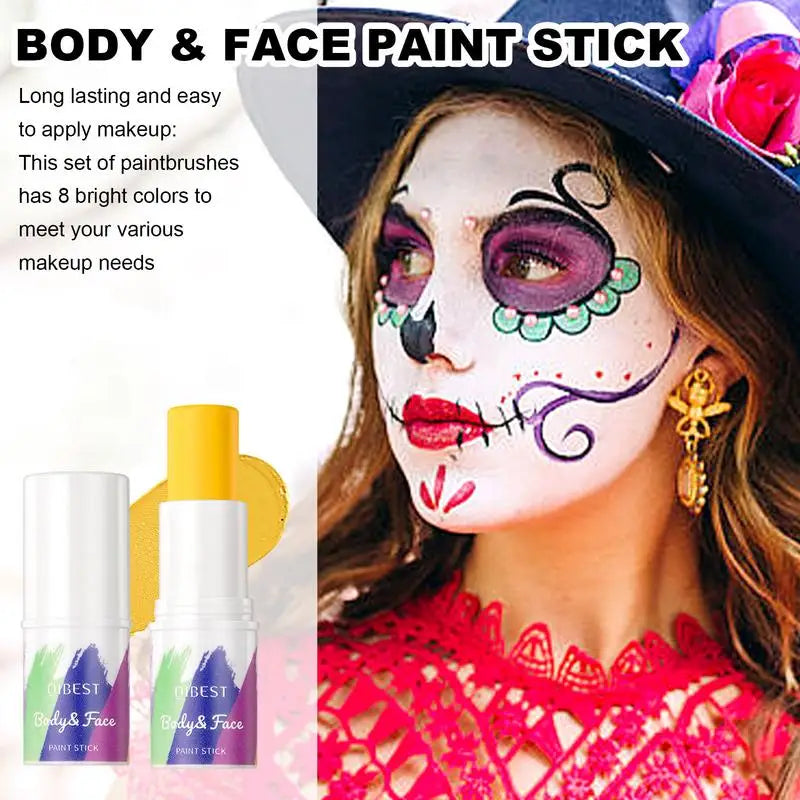 8 Colors Face Body Paint Stick Long-lasting Waterproof Sweat-proof Qme