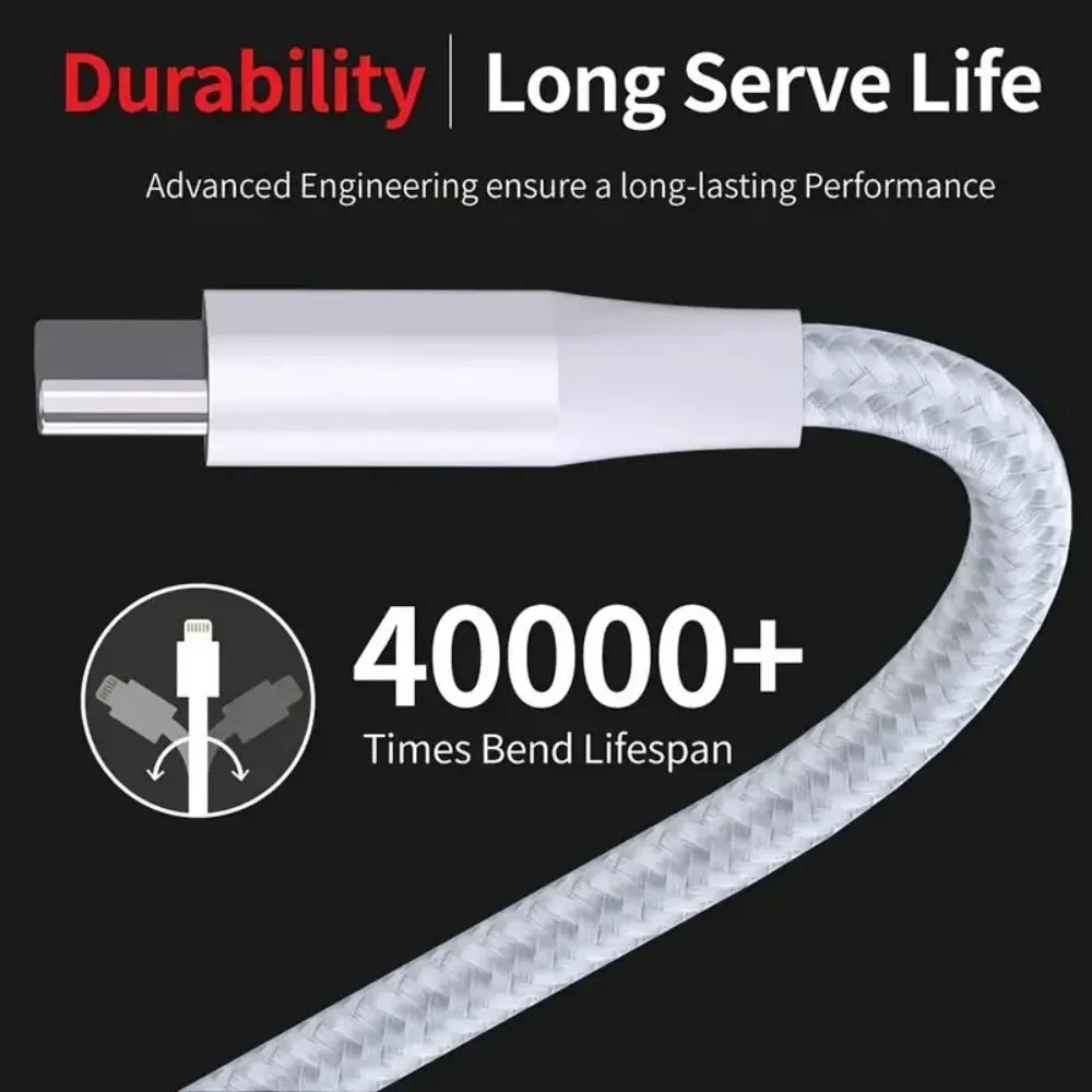 USB A to Type-C Cable Nylon Braided Cable 18W 480Mbps Compatible Fast Charging Cord 1m 2m 3m for iPhone 17 16 15 Galaxy S25 S24 Qme