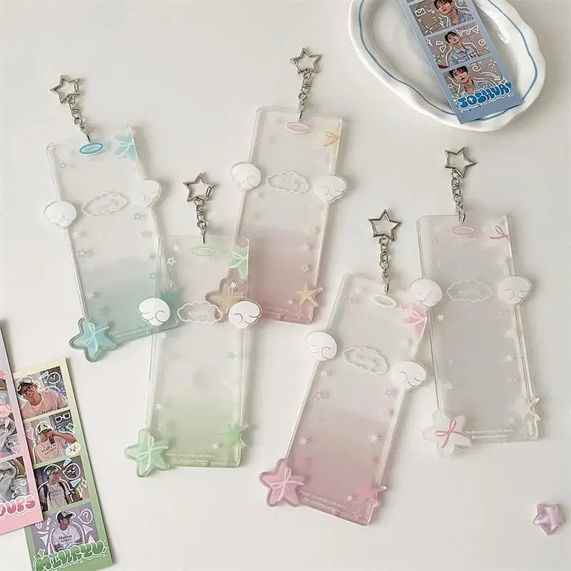 Cute Star Four-compartment Acrylic Photocard Holder Idol Photo Qme