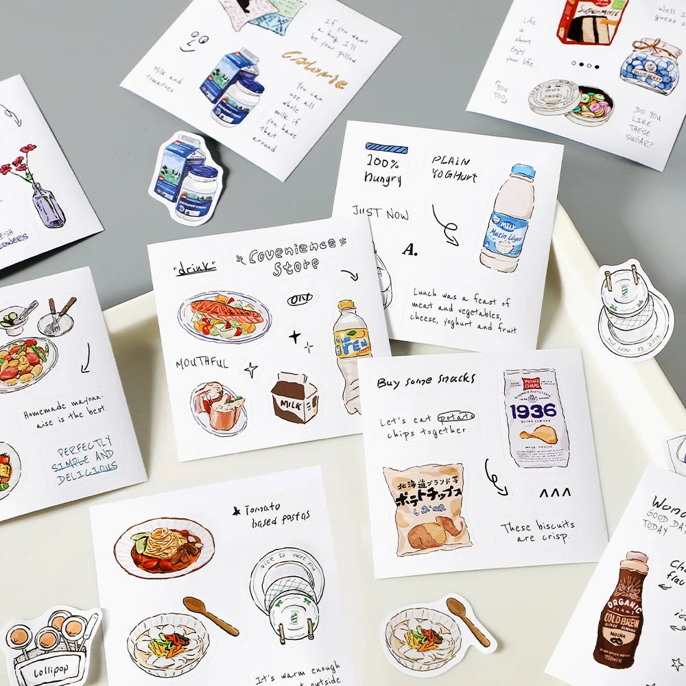 50 pcs Ins Magazine Sticker Book Washi Paper Journal Stickers Material DIY Decoration Memo Pad Scrapbooking Supplies Stationery Qme