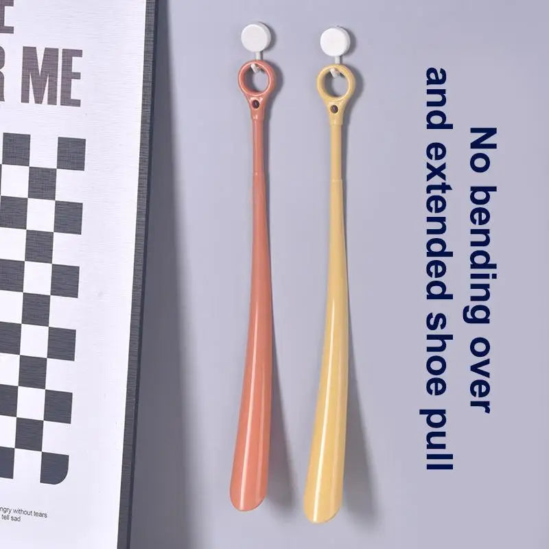 1 Woman Elderly Lazy People Shoe Horns Hangable Plastic Extra Long Qme