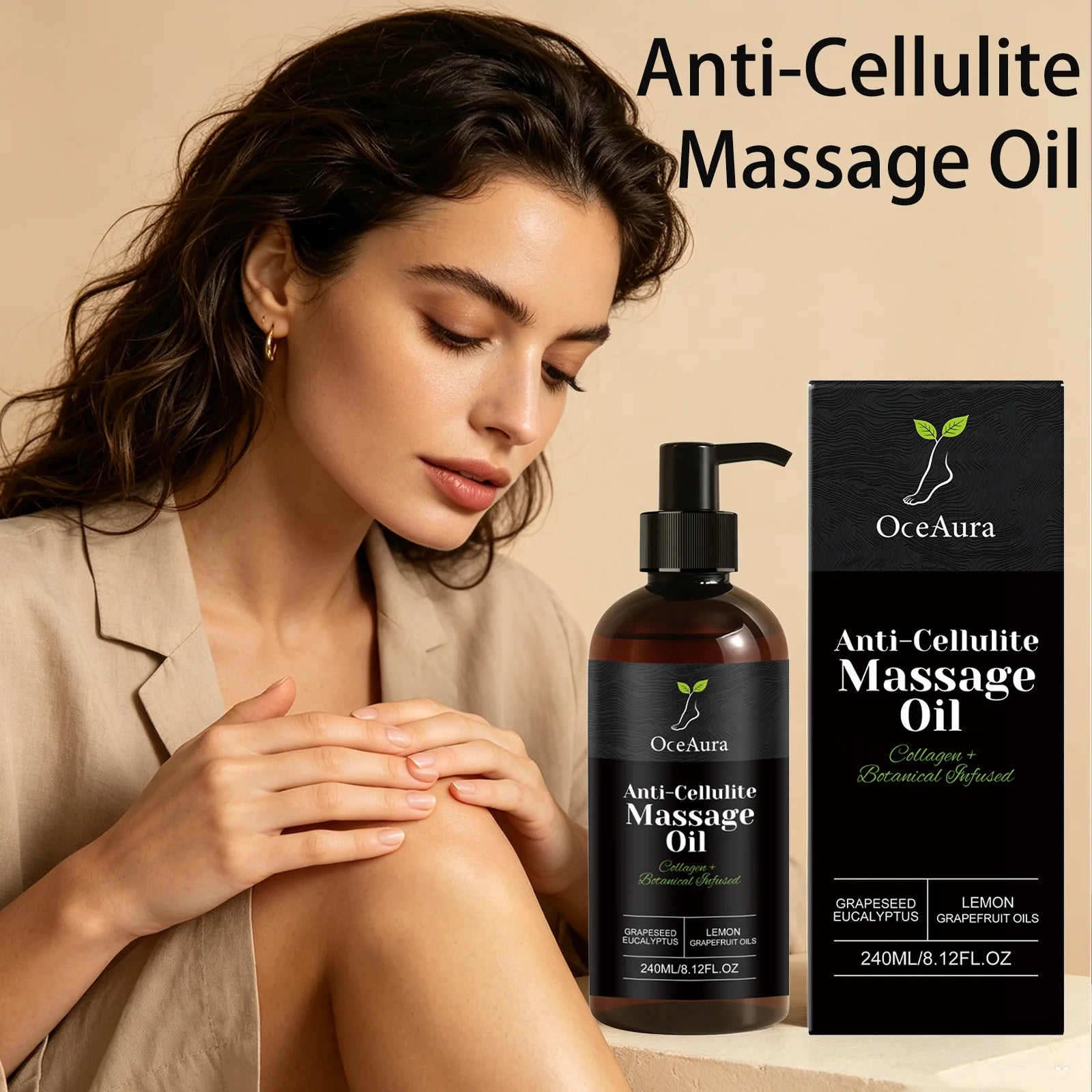 Oceaura Anti-cellulite Massage Oil Fast Absorbing Skin Firming Qme
