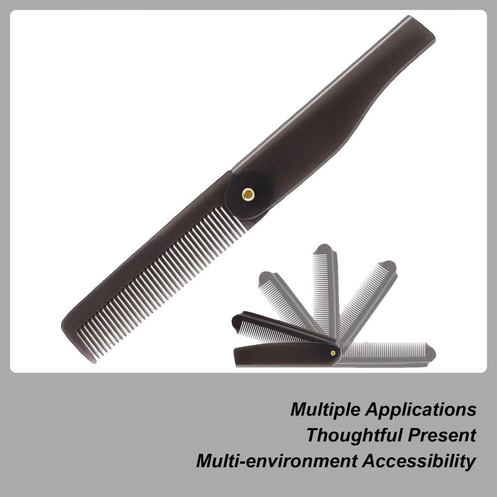 Folding Pocket Comb Anti-static Hair Brush Beard Toothed Massage Head Qme