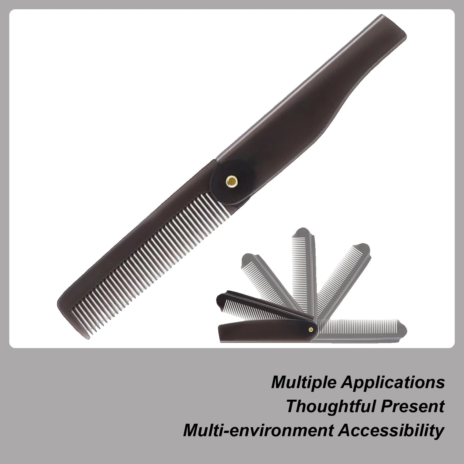 Folding Pocket Comb Anti-static Hair Brush Beard Toothed Massage Head Qme