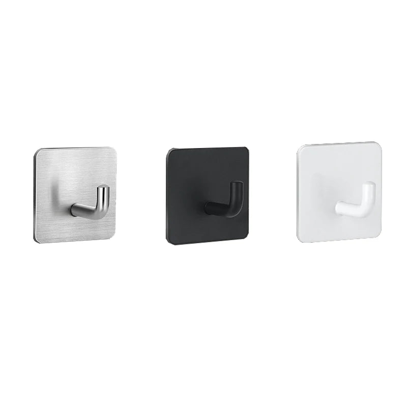 Adhesive Hooks Wall Racks Clothes Behind Bathroom Doors Stainless Qme