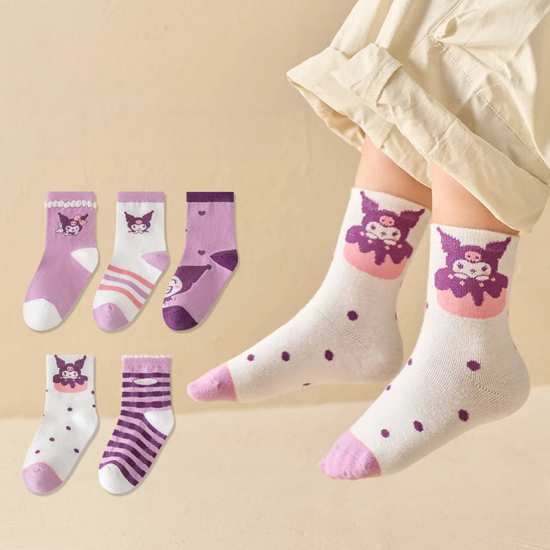 Hello Kitty Kuromi Socks Spring Fall Casual Men's Women's Qme
