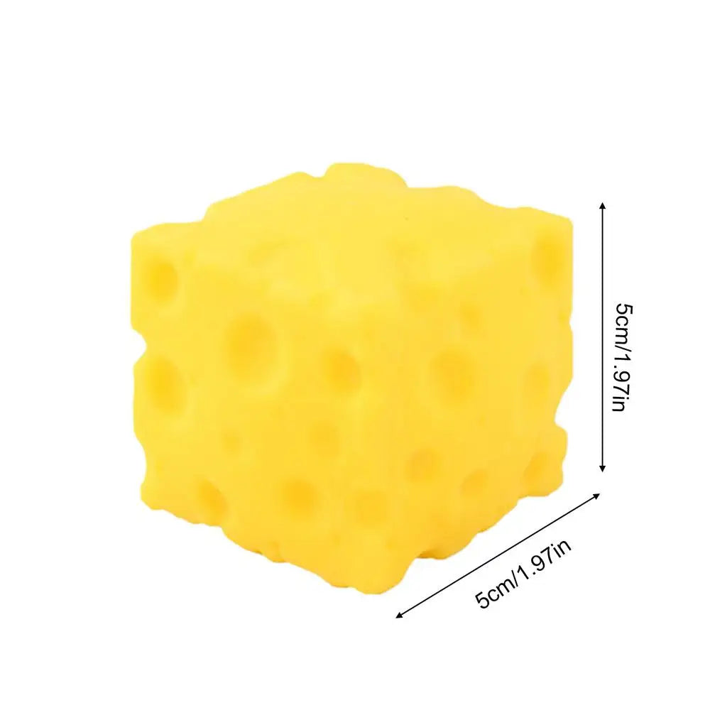 1pcs Yellow Cheese Squeeze Toy Cheese Cube Stress Relief Fidget Simulation Food Decompress Toy For Kids Adults Students Workers Qme Yellow