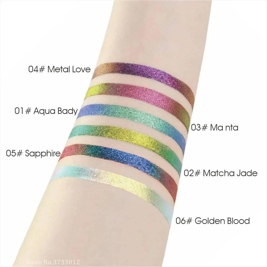 Shiny Chameleon Liquid Eyeliner Waterproof Glitter Long-lasting High Pigment Smudge-proof Pearlescent Eye Liner Makeup Cosmetic Qme