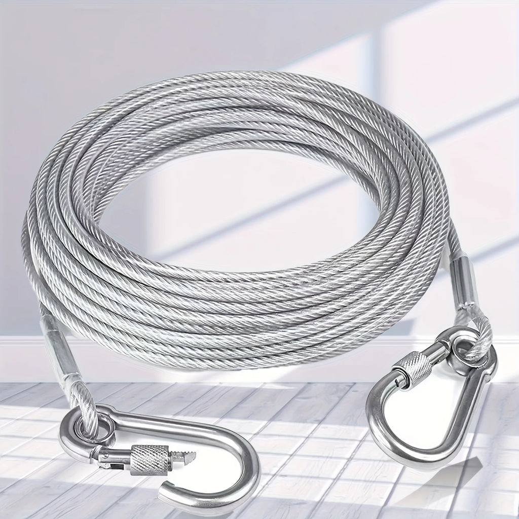 Outdoor Super Heavy Duty Wire Cable, Steel Wire Lead Leash with Stainless Dual Fix Buckle, Clothes Line Wires for Outdoor Qme