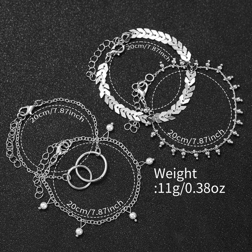 5PCS/Set Fashion Rhinestone Women's Watch Silver Alloy Band Analog Quartz Watches Bracelets Set Qme
