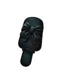 Car Sun Visor Glasses Clip Bow Cute Pink Interior Sunglasses Storage Qme black