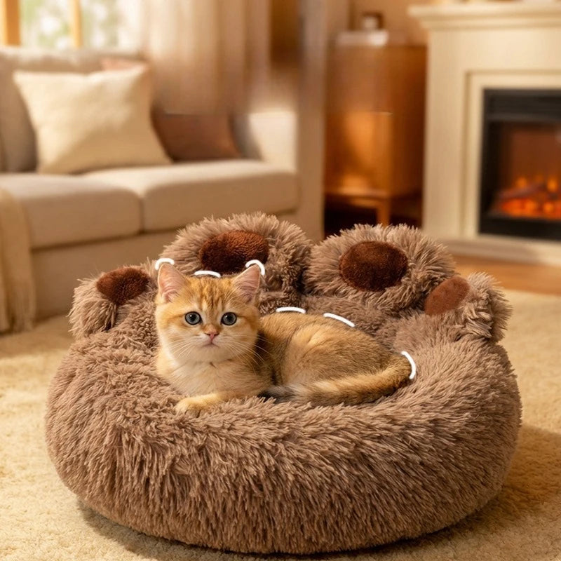 B 40-90cm 6 Sizes Round Pet Bed for Large Dog Bed Super Soft Cat Bed Plush Dog House for Medium Dog House Winter Warm Sleeping Qme