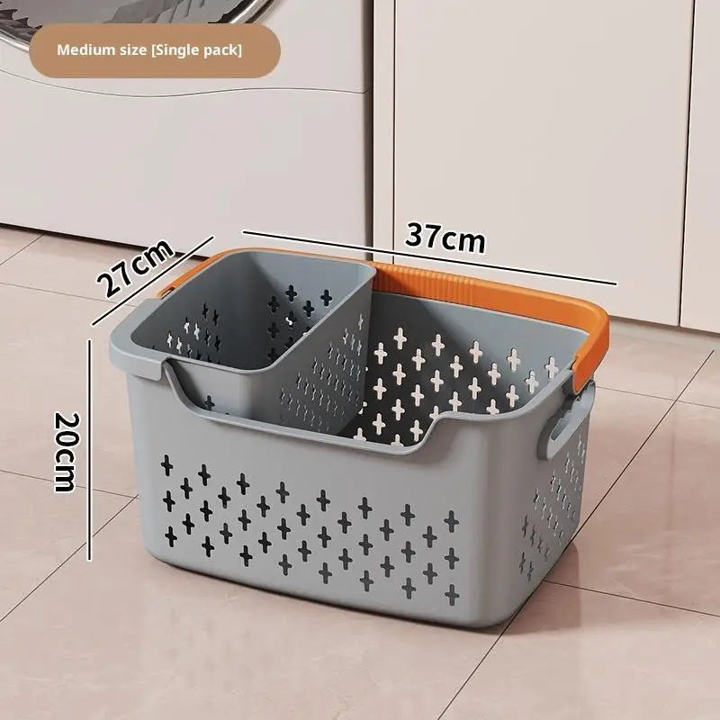 Household Laundry Basket Bedroom Bathroom Storage Large Capacity Qme Gray S M