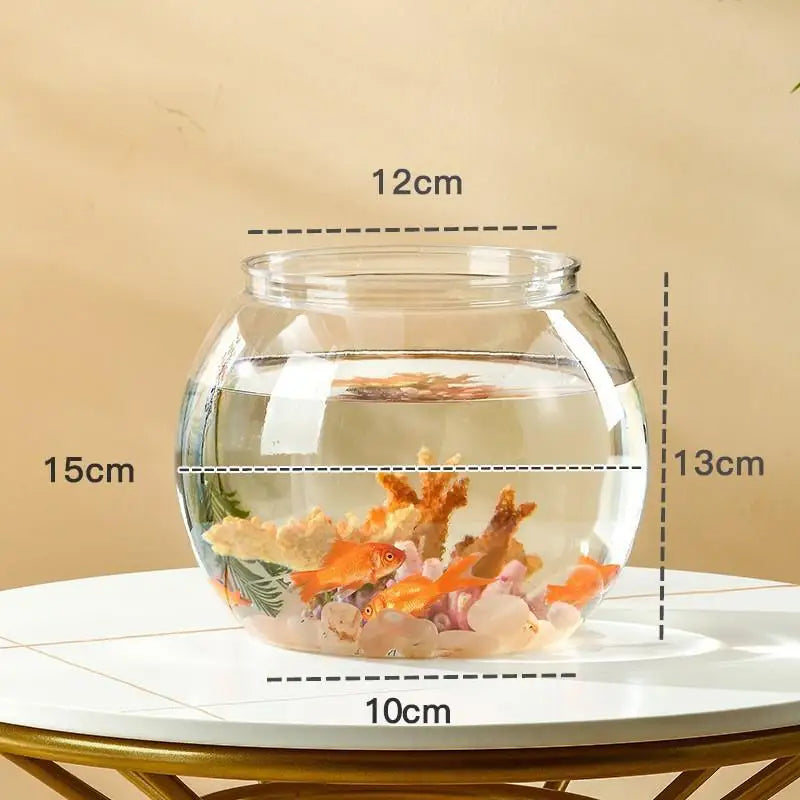 Pet Plastic Lightweight Desk Aquarium Bowl Home Decor Transparent Qme A3