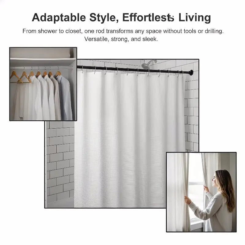 50- Telescopic Curtain Rod Adjustable Stainless Steel Drying Rack Qme