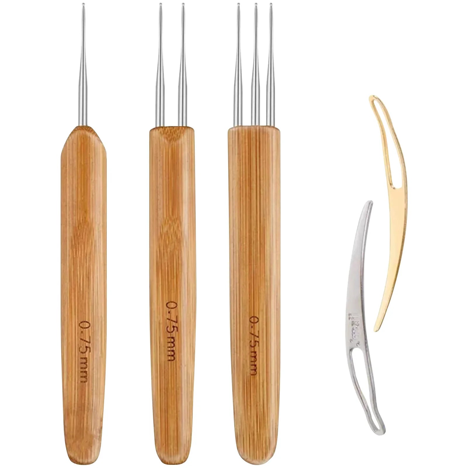 Dreadlock Crochet Hook Tool Braid Hair Dreadlocks Needle Weaving Crochet Hook Bamboo Handle Multifunction Sewing Tools Qme