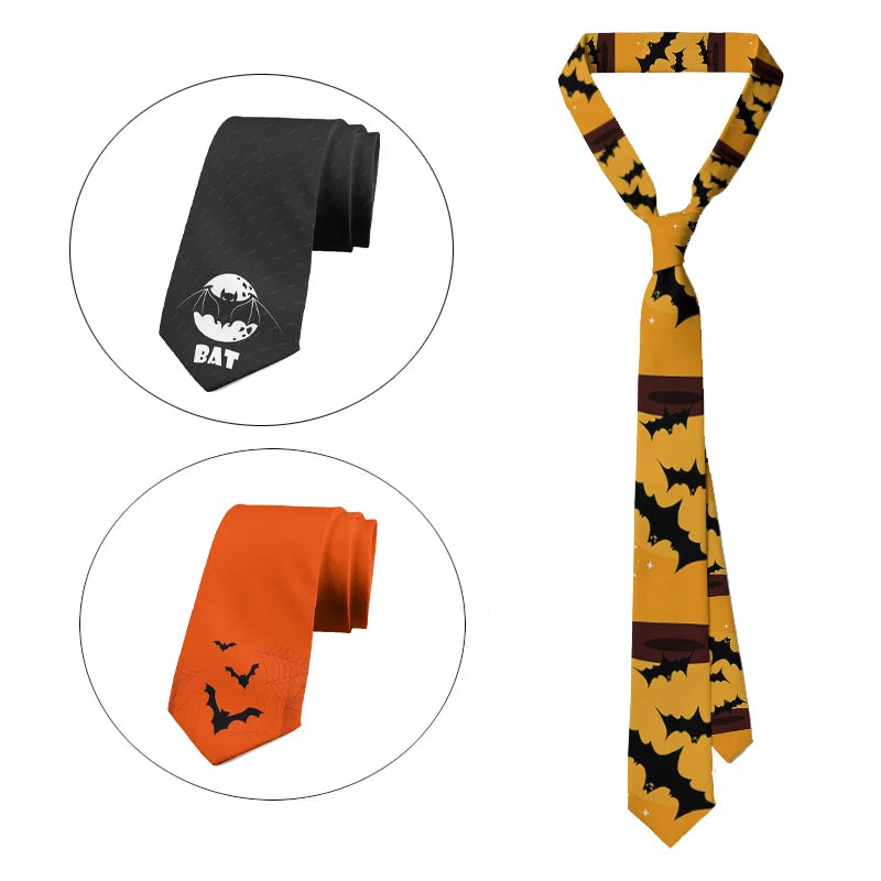Bat Design 3D Printed Tie Men's Personalized Business Polyester Qme