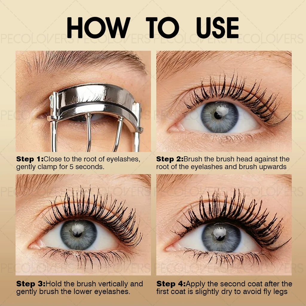 Gold Tube Mascara Black Long-lasting Natural Waterproof Sweat-proof Qme