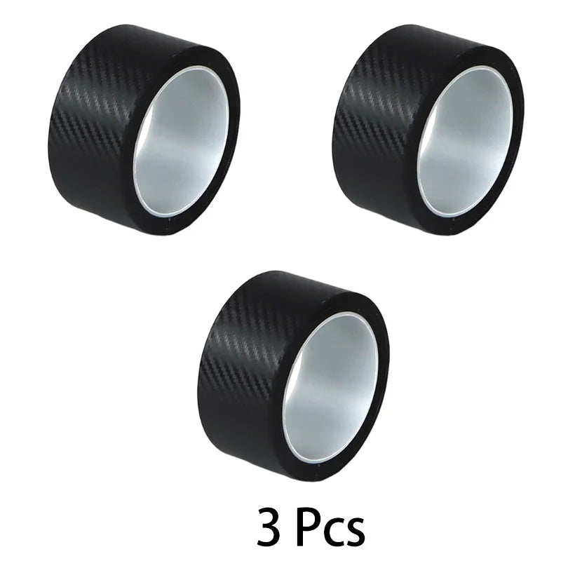 SEAMETAL Carbon Fiber Car Door Sill Edge Protection Film 3D Anti Scratch Waterproof Auto Door Threshold Stickers Qme black-3roll 3M 30mm