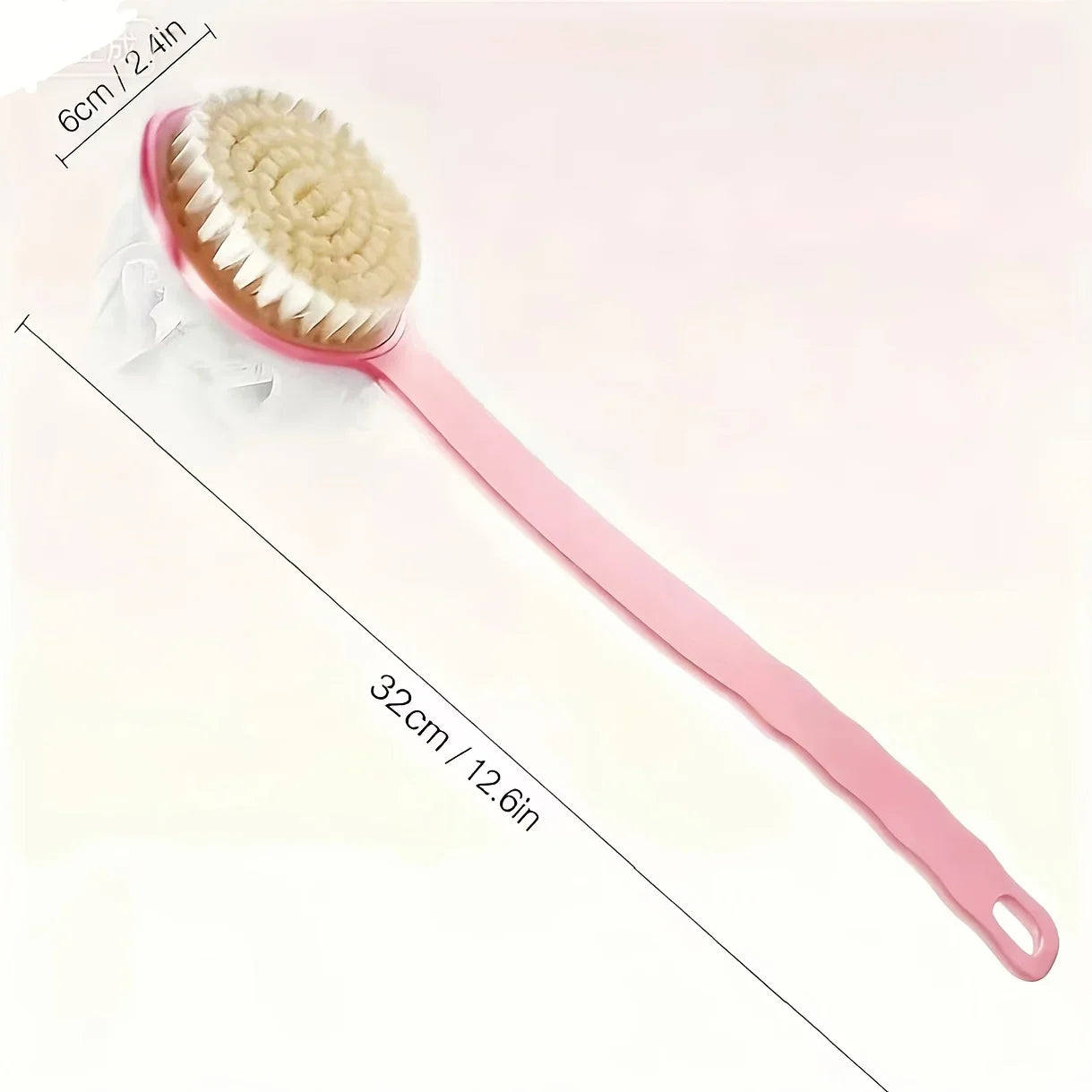 1pc Double-Sided Bath Brush with a Long Handle - Designed with Soft Sponge And Bristles for Deep Cleaning, Low Allergen, Qme