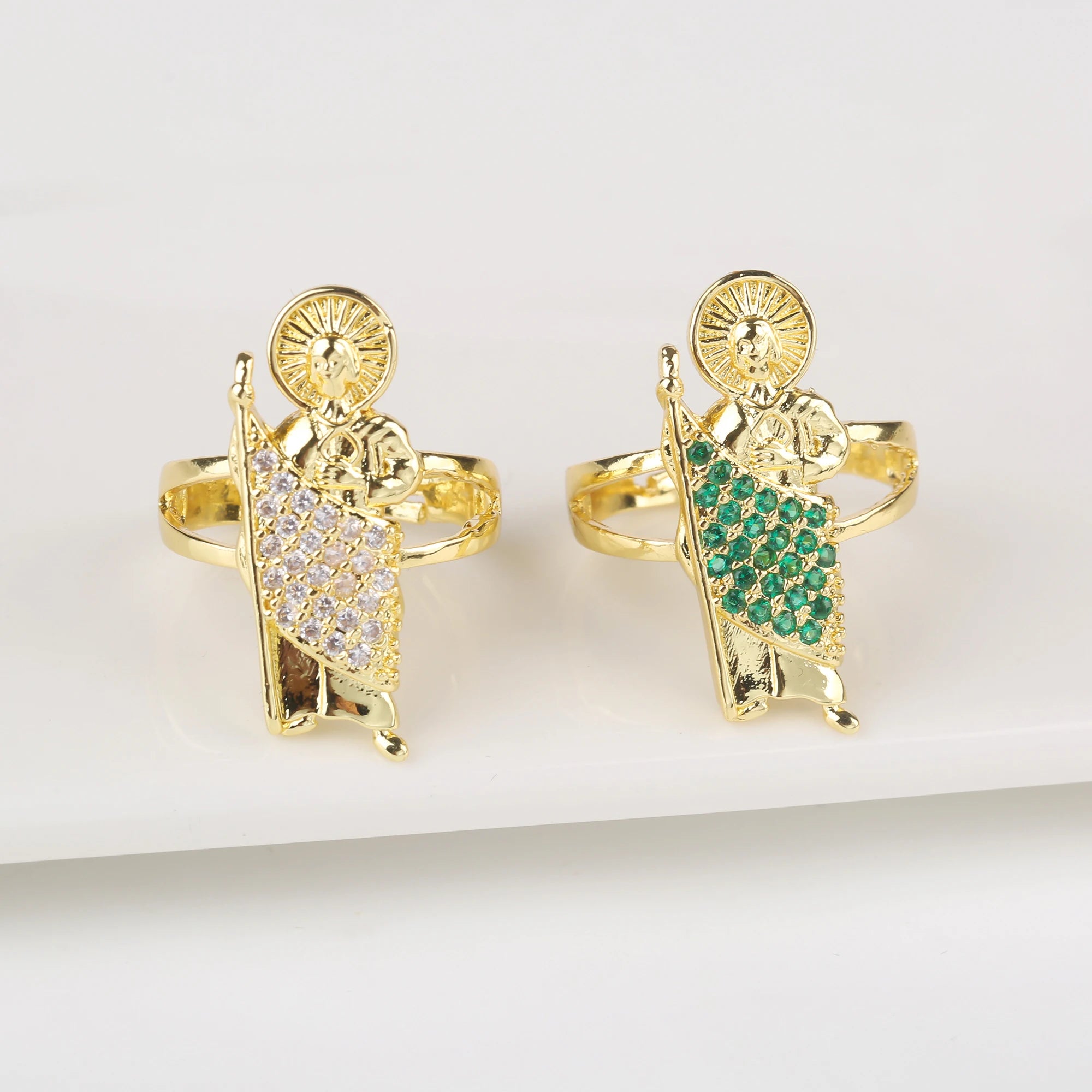 Classic Religious Character St. Jude Open Resizable Ring Fashion Simple for Man Woman Party Daily Wear Jewelry Gift Wholesale Qme
