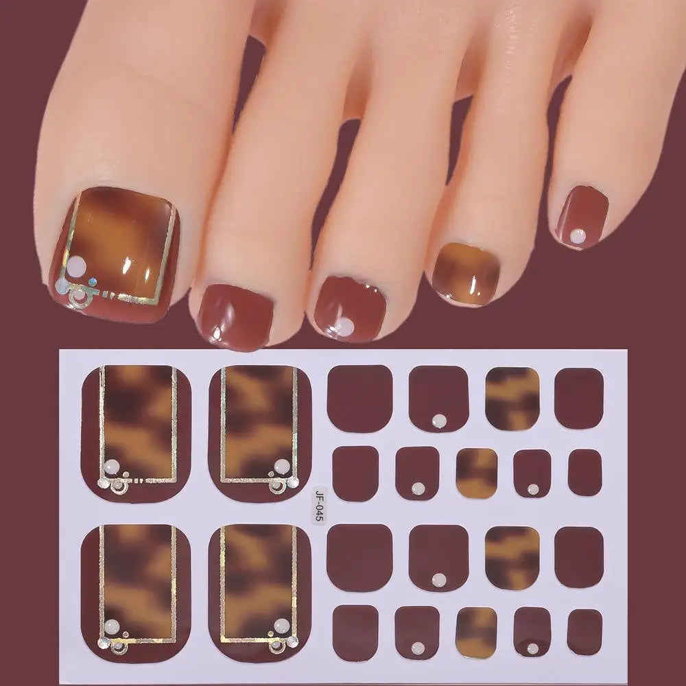 22tips Sheet Glitter Toenail Stickers Glittering Full Wraps Summer Qme O