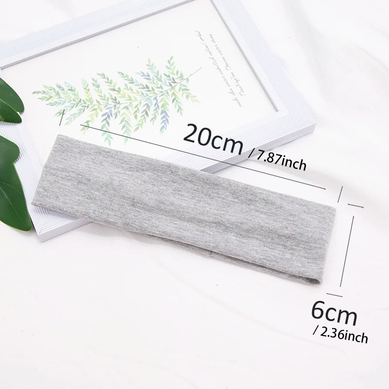 Cotton Solid Sports Headbands Gym Running Yoga Sweat Hair Bands Qme