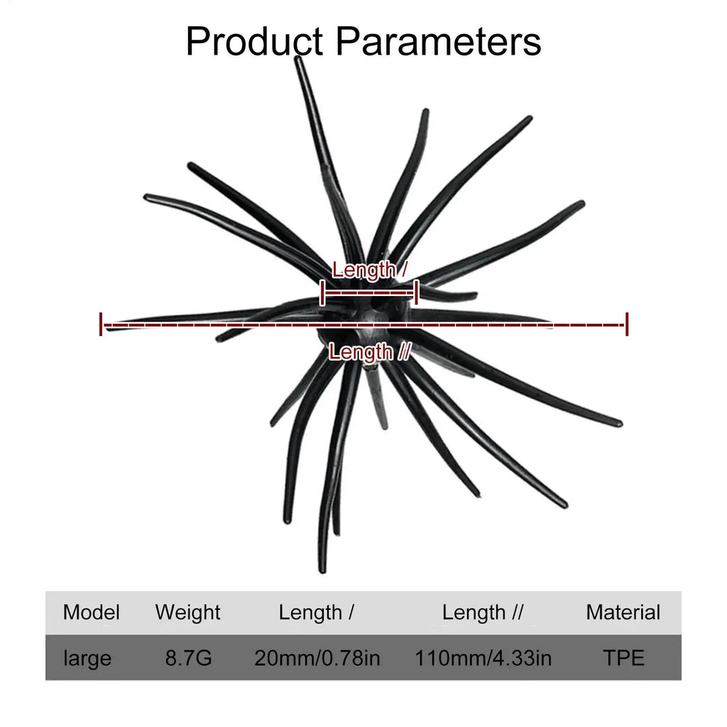Lures for Bass Fishing Soft Sea Urchin Bait Soft Artificial Sea Urchin Lures for Shore Trout River Lake Saltwater Freshwater Qme