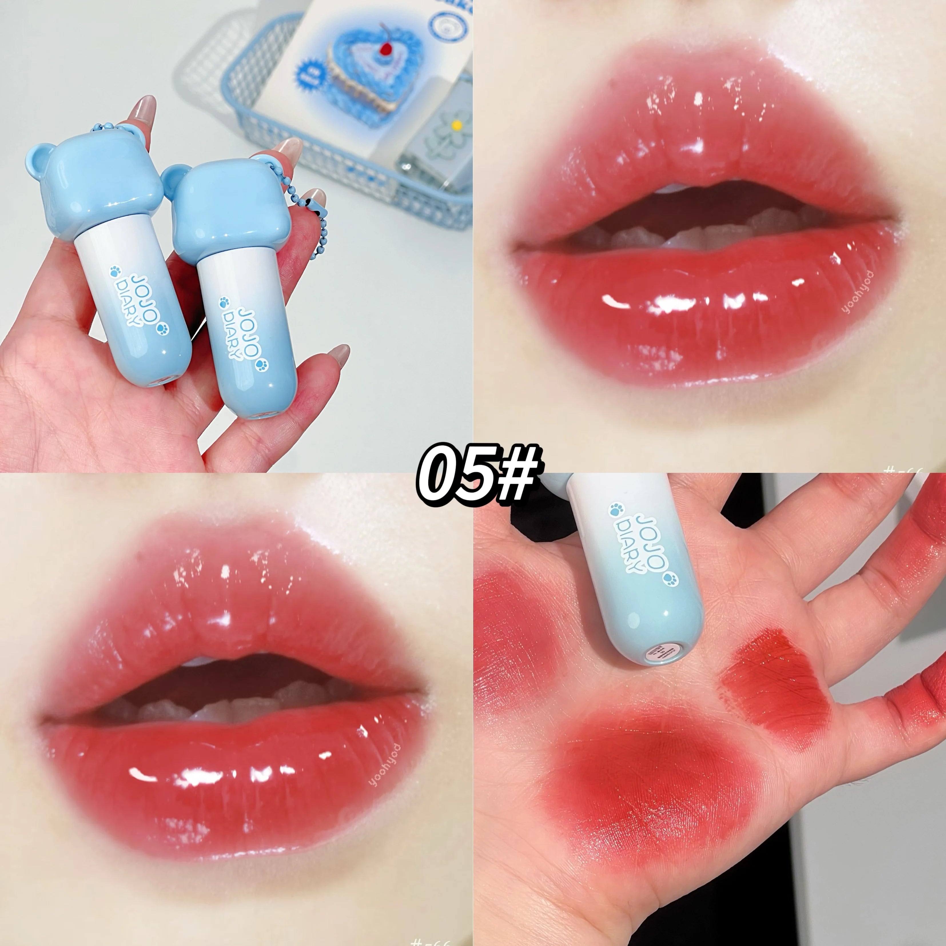 JOJO DAIRY Cute Bear Light-sheer Lip Glaze 6-color Pendant Watery Qme JJ328-05