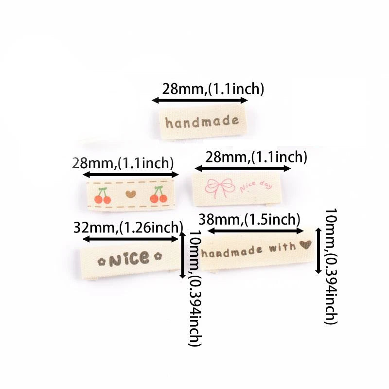 50pcs 8-40mm Mixed Pattern Label Handmade DIY Label For Clothing Labels Shoe Bag Accessories Artistic Decorations cp3806 Qme