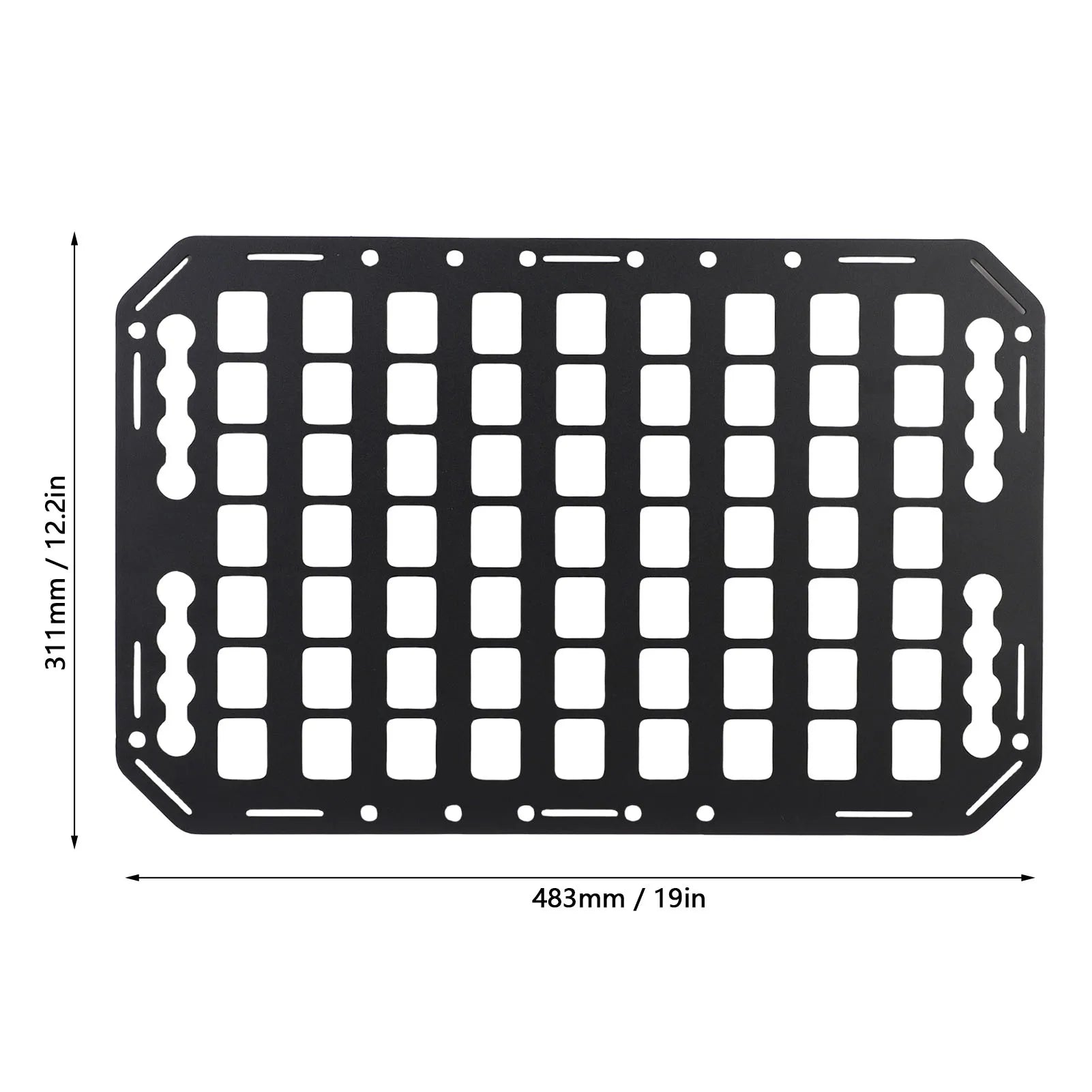 Truck Bed Molle Panel Aluminium Alloy Flexible Installation Neat Organization Truck Bed Storage Rack for Sedan for L Tracks Qme