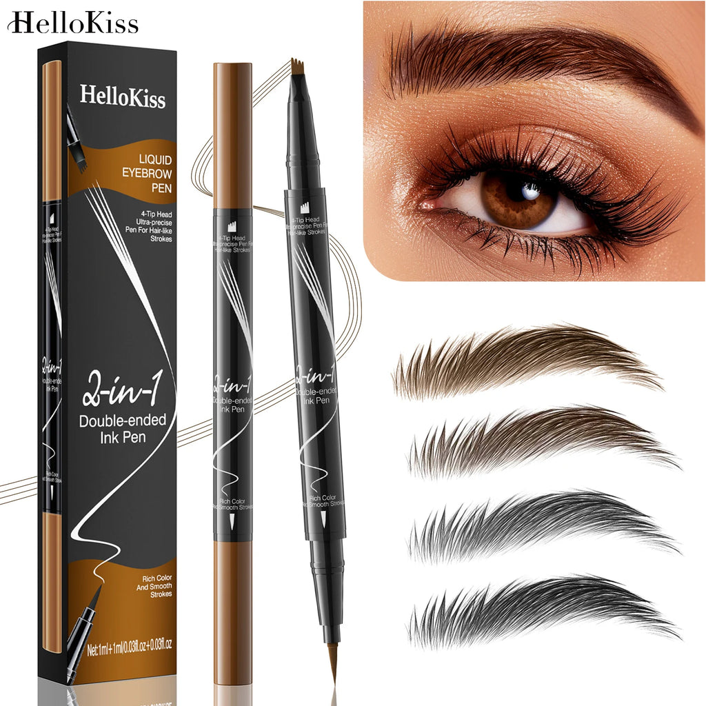 4 Point Eyebrow Pencil Waterproof Liquid Eyebrow Pen Makeup Long Lasting Cosmetic Microblade Brow Pencil Qme