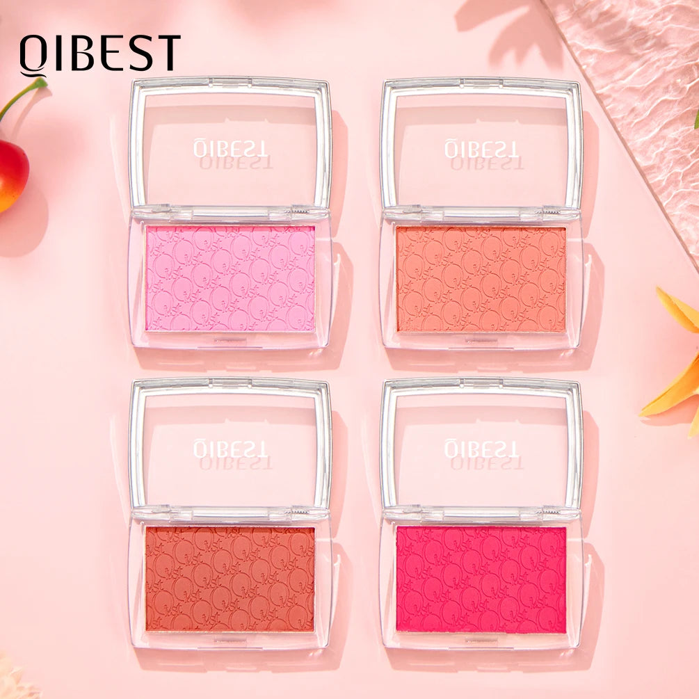 Embossed Powder Blush Peach Pink Coral Tint Makeup 3D Relief Blush Palette Brown Cheek Contour Rouge Cosmetics Face Brightens Qme