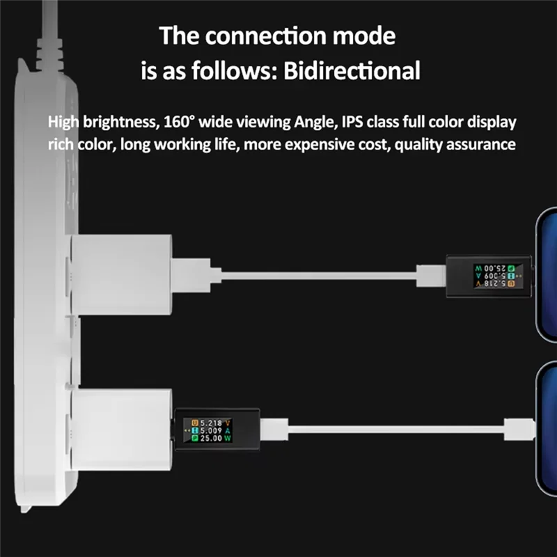 A02F-KWS-1902L USB Type-C Multi-Function Tester 4-30V Maximum 12A Power Meter Voltage Ammeter Storage Function Qme Black