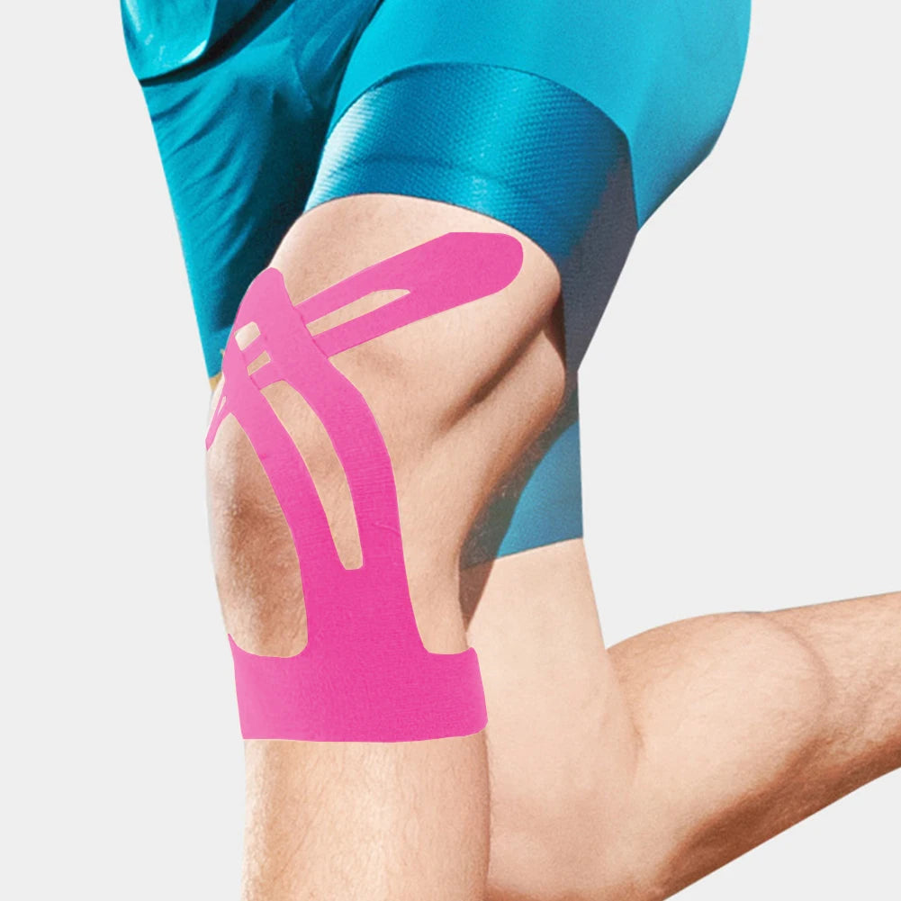 5Pcs Precut Kinesiology Tape Elastic Sport Knee Tape Breathable Cotton Athletic Tape for Knee Support & Stability Qme