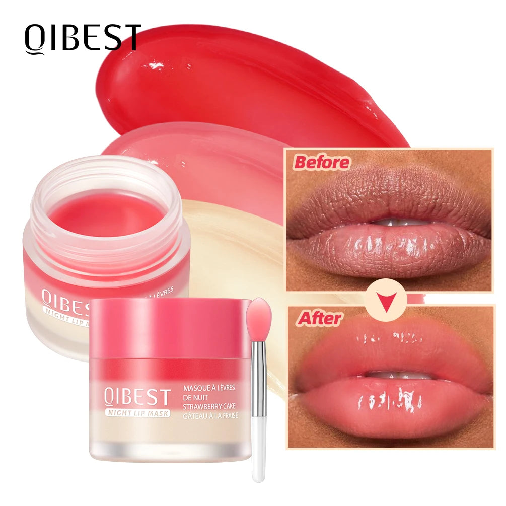 QIBEST Lip Balm Lightening Lip Sleeping Mask Gloss Oil Exfoliating Clean Moisturizer Makeup Beauty Skin Care Products Qme