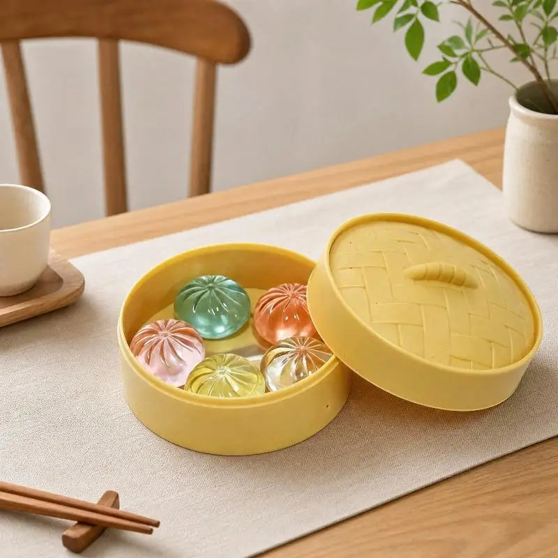 Mini Dumplings Steamer Bun Squeezable Toys Soft Stress Relief Crystal Qme