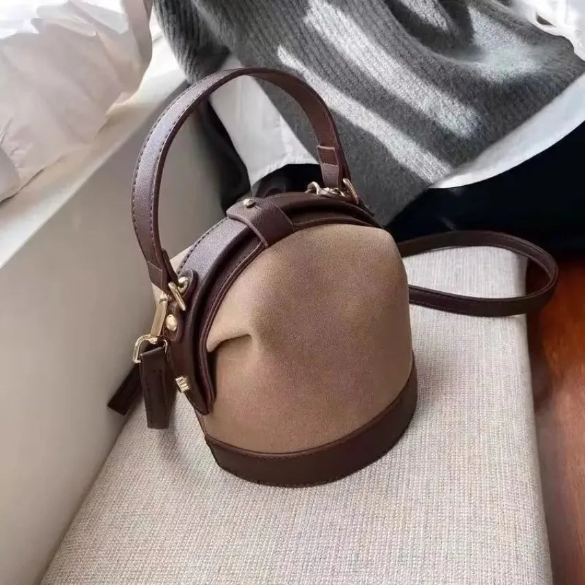 Korean Shoulder Bucket Bag Simple Crossbody Versatile Fashion Handbag Qme