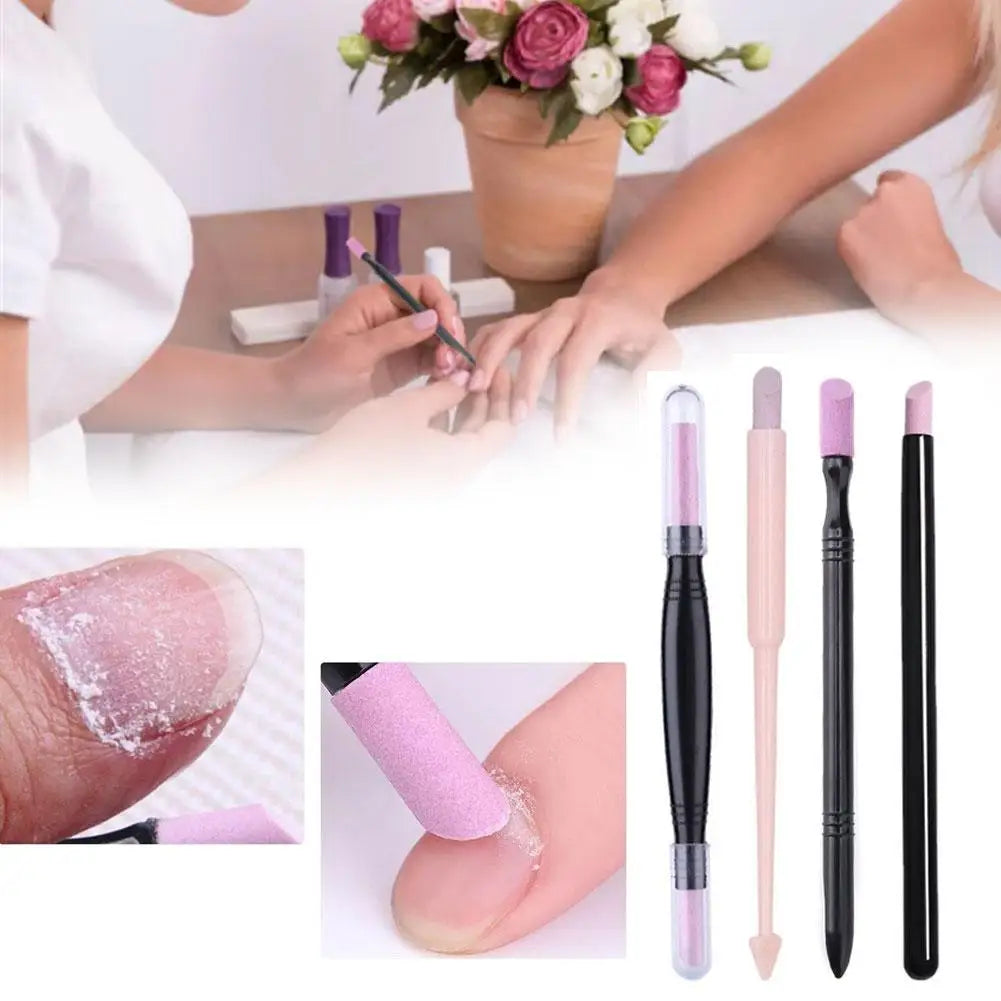 Nail Sanding Sticks File Cuticle Stone Pusher Care Tool Art Pen Qme